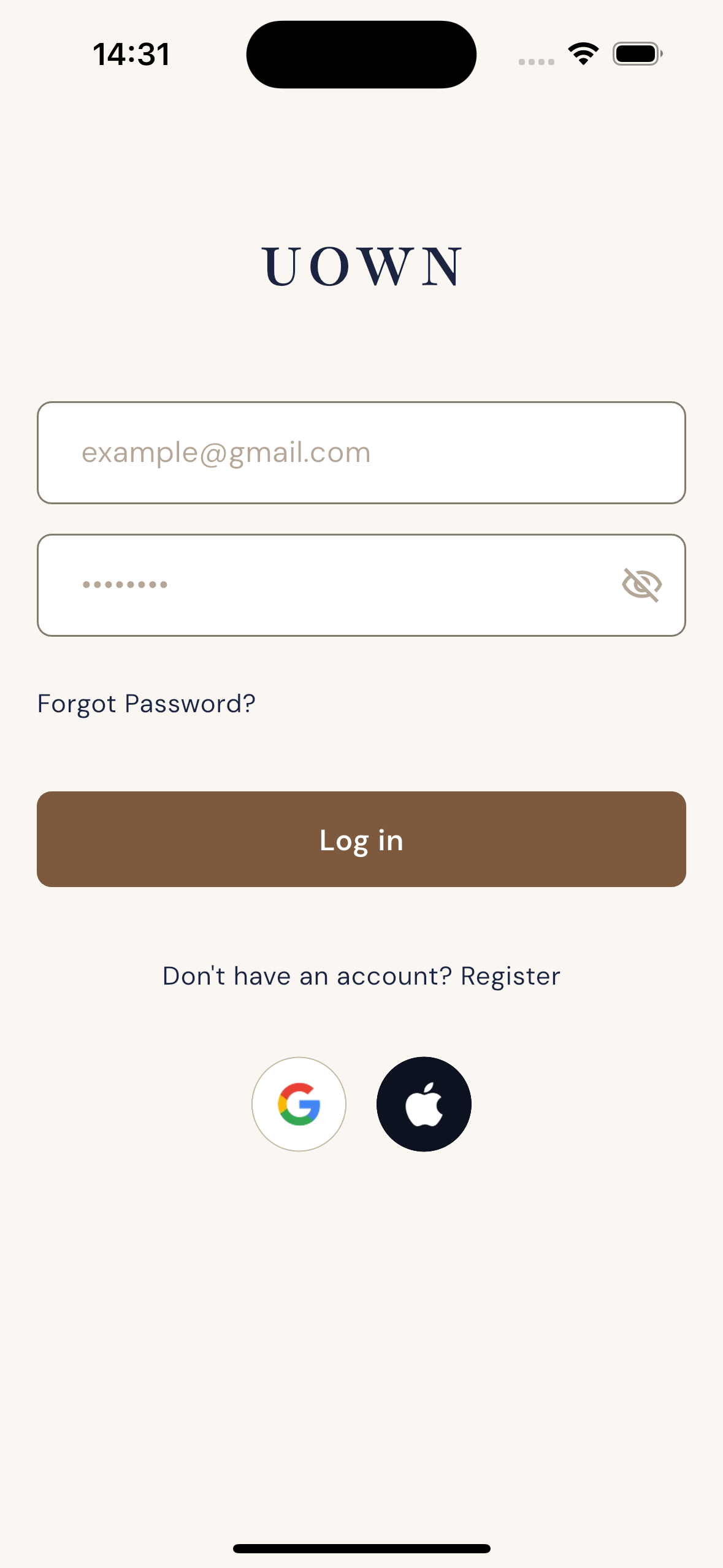Sign Up - App screenshot